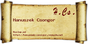 Hanuszek Csongor névjegykártya